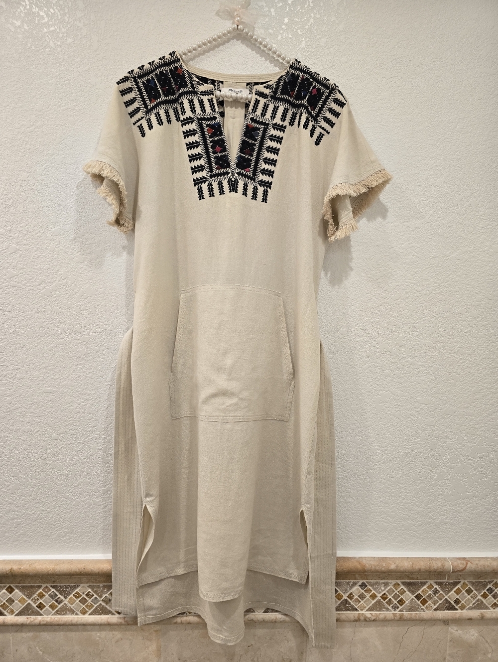 Madewell Embroidered Tribal Paradise Linen Blend Dress S - Picture 2 of 10